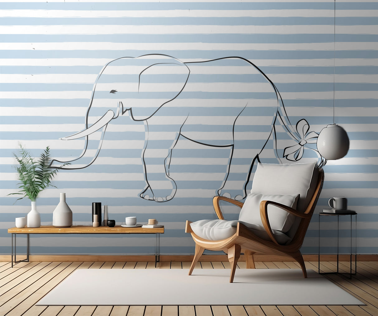 Stripe Elephant Poster och Canvastavla