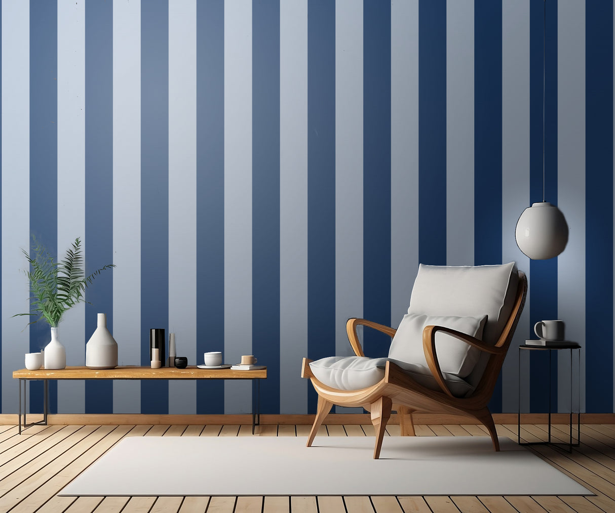 Blue Stripes Poster och Canvastavla