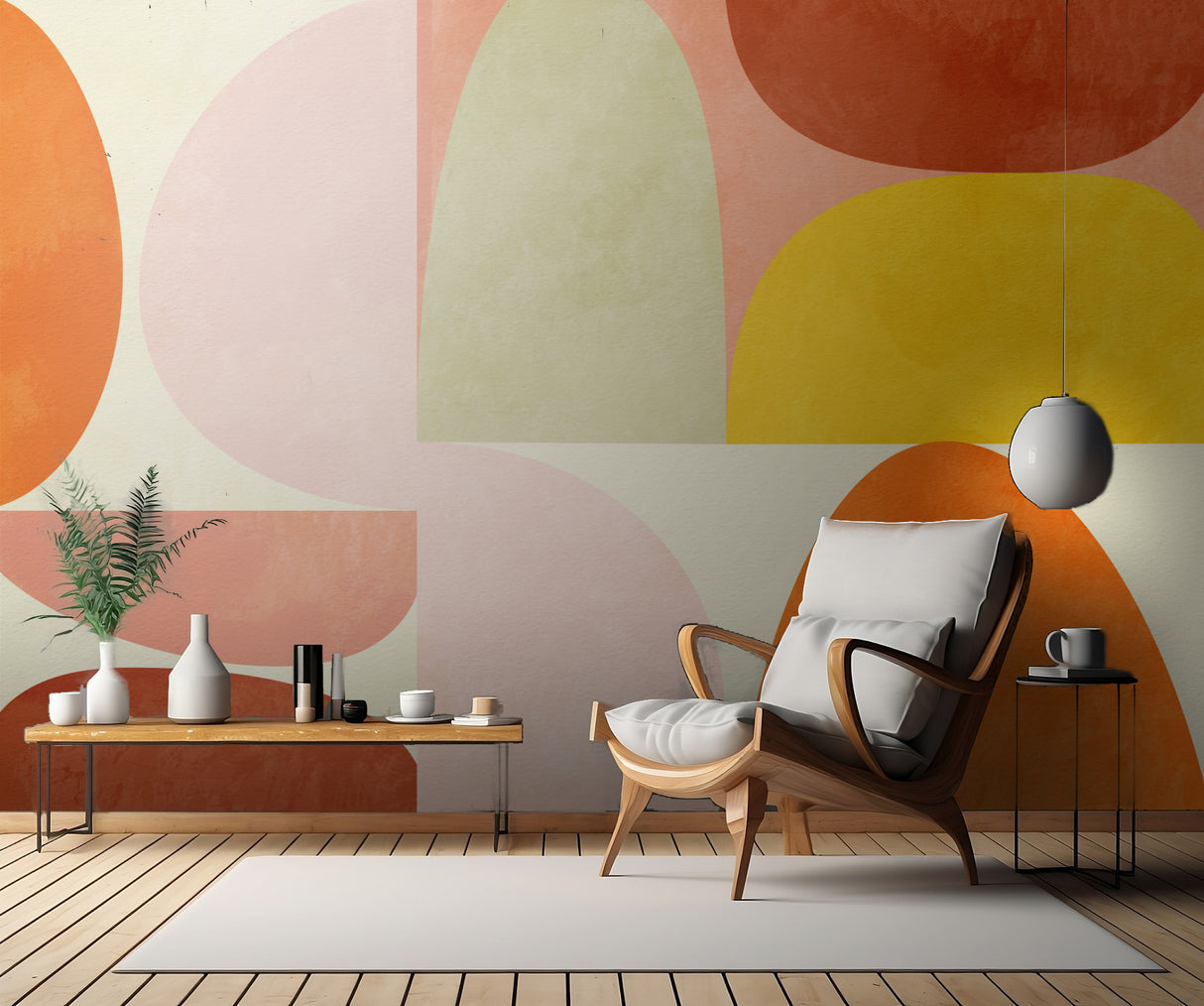 Warm Pastel Geometry Poster och Canvastavla