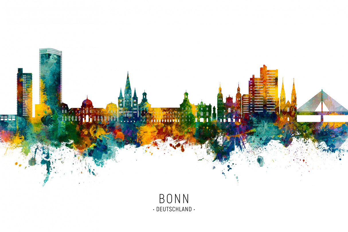 Bonn Germany Skyline Poster och Canvastavla