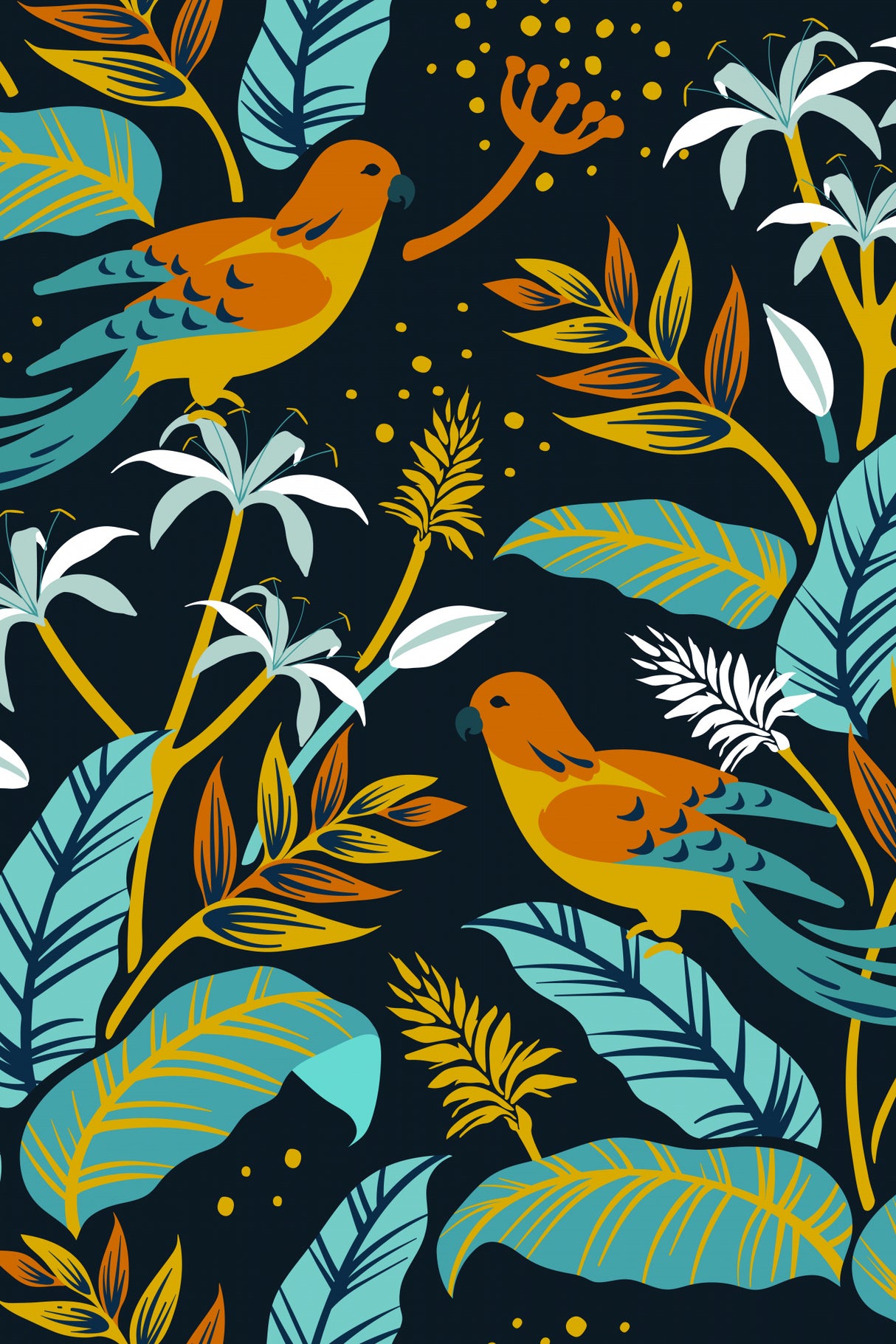 Birds and Plants Poster och Canvastavla