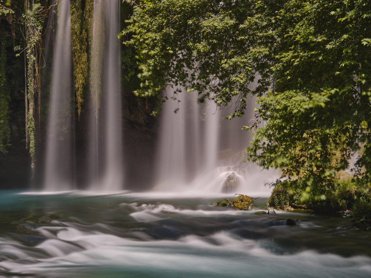 beautiful waterfall in the mountain Poster och Canvastavla