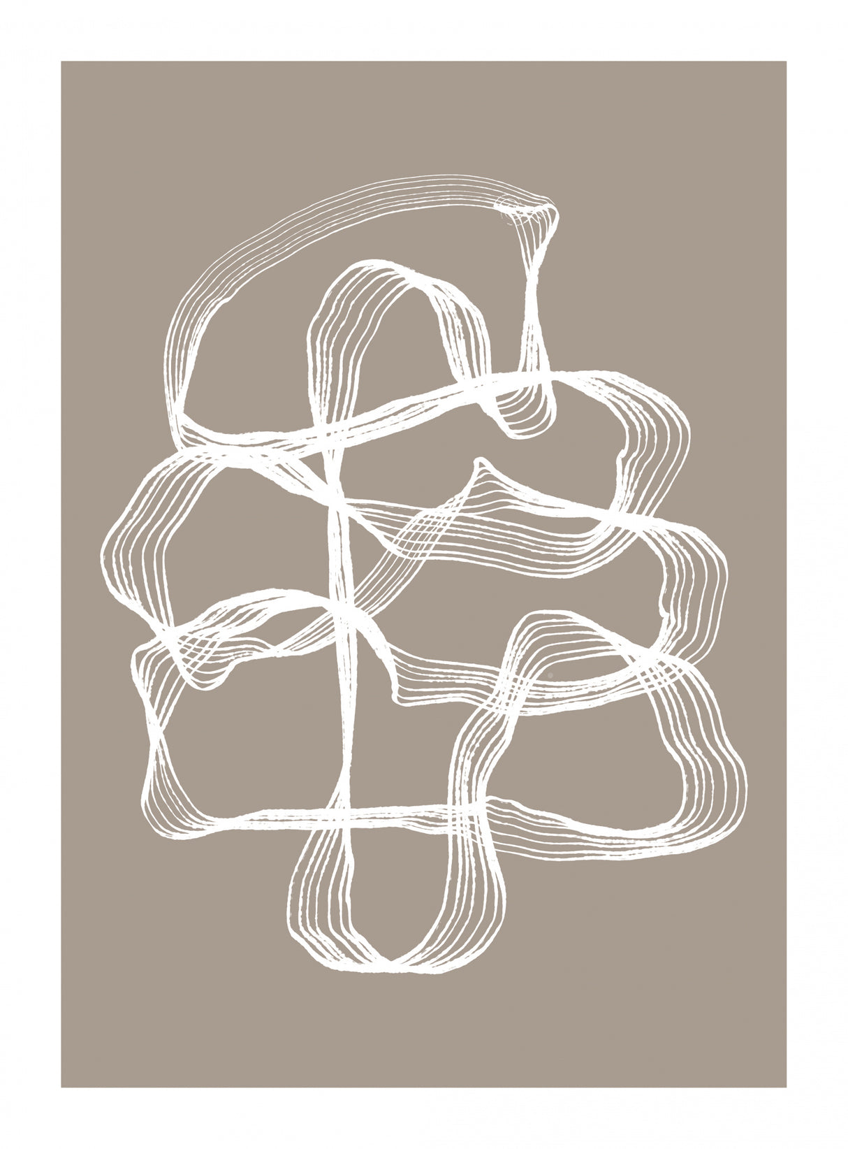 Ink White and Beige Poster och Canvastavla