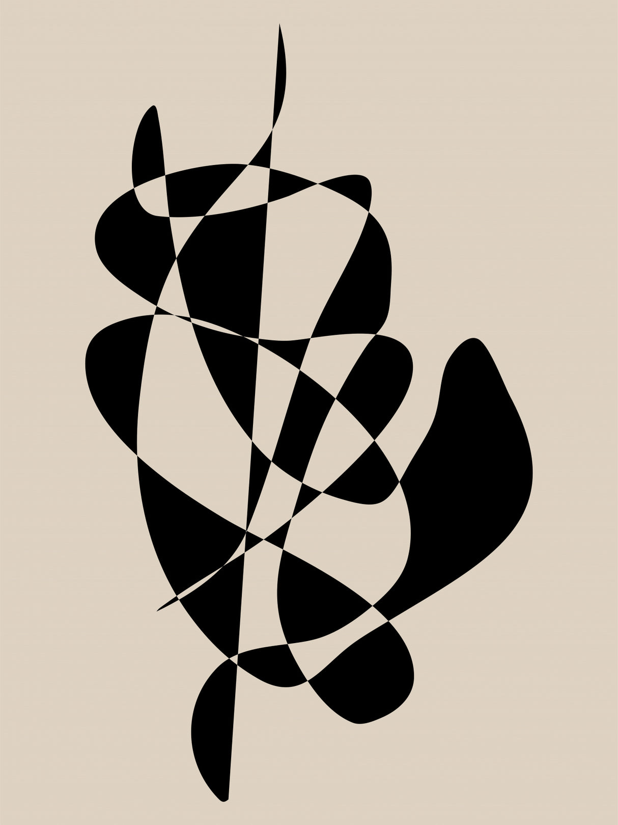 Abstract Black Shapes Artwork Poster och Canvastavla