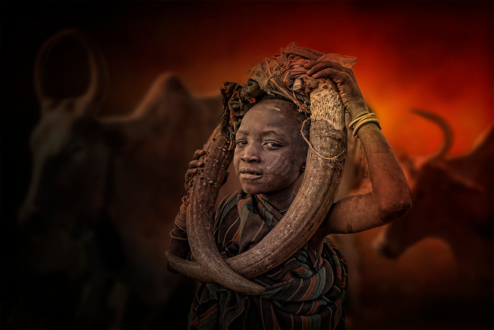Boy from Mursi tribe Poster och Canvastavla