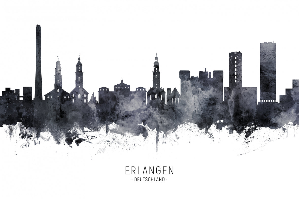 Erlangen Germany Skyline Poster och Canvastavla