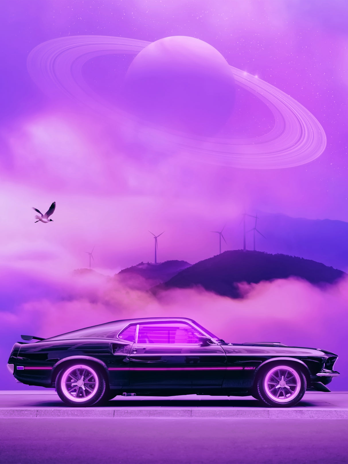Outrun Drive Poster och Canvastavla