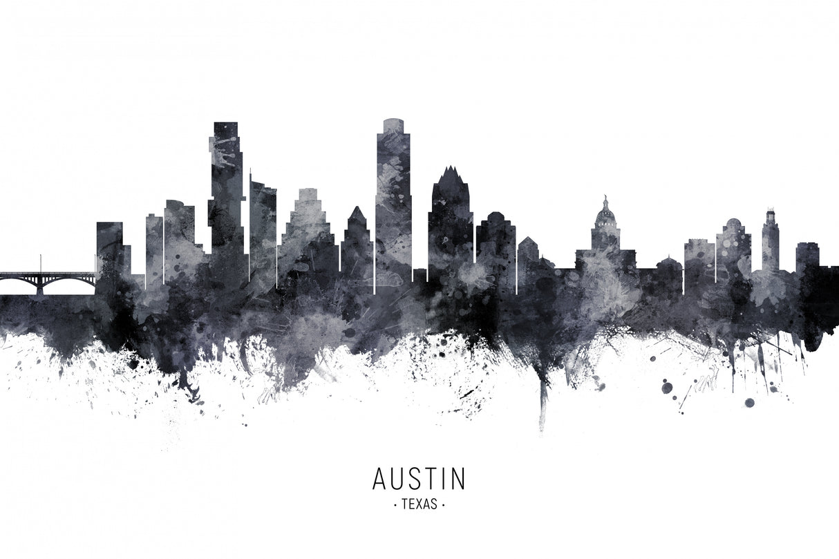 Austin Texas Skyline Poster och Canvastavla