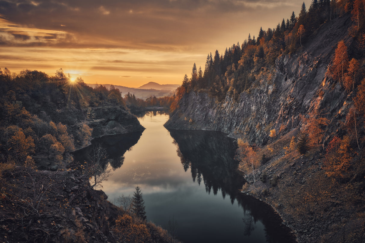 Sunrise over the quarry Poster och Canvastavla
