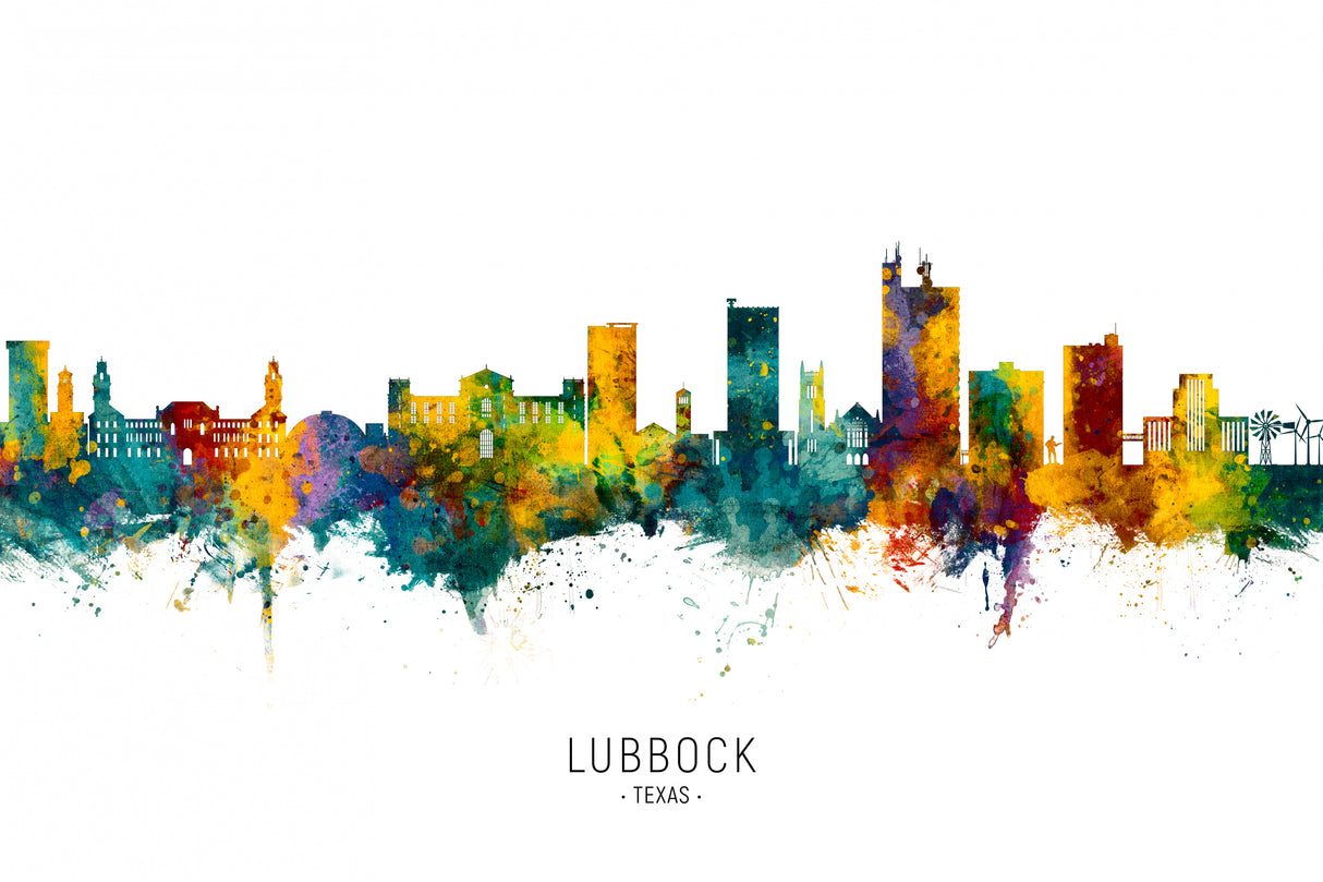 Lubbock Texas Skyline Poster och Canvastavla