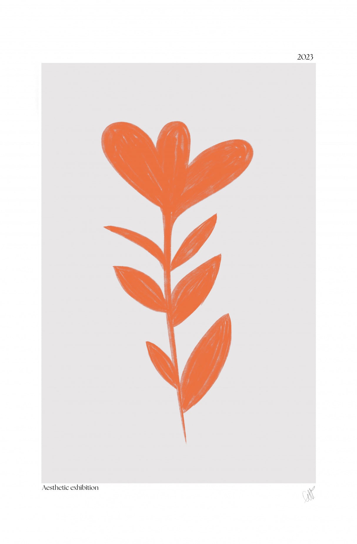 Orande Abstract Plant Poster och Canvastavla