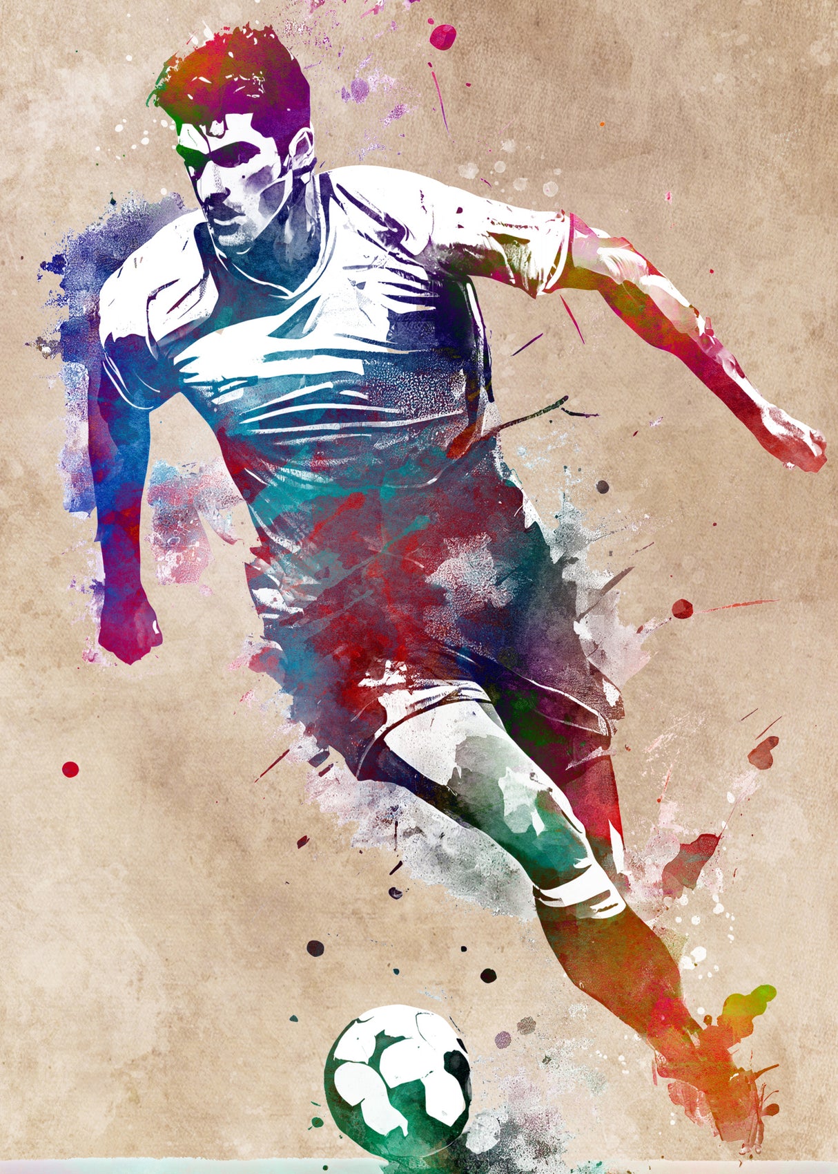 Soccer player sport art Poster och Canvastavla
