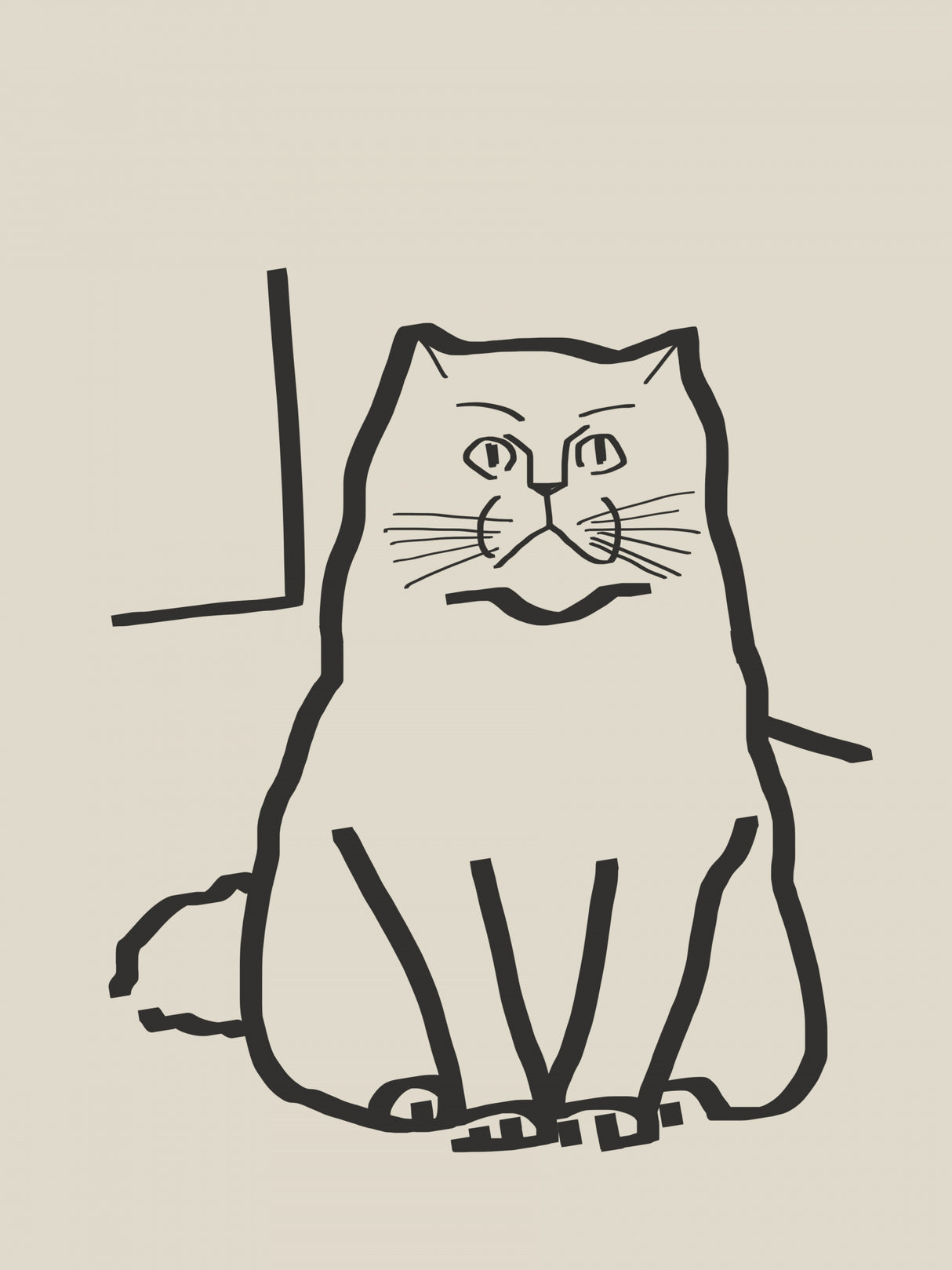 Line Art Cat Drawing 7 Poster och Canvastavla