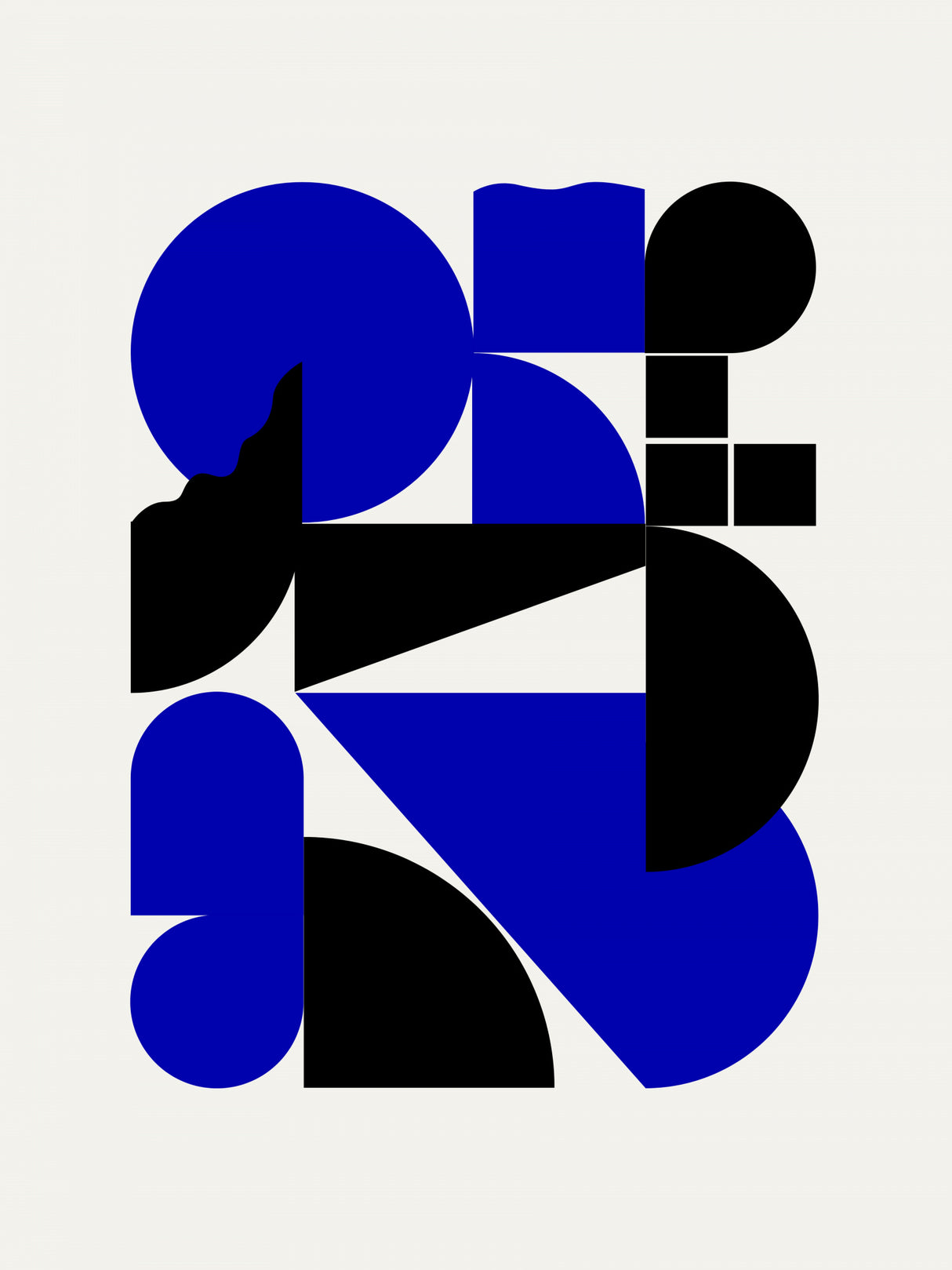 Abstract Geometrical Shapes In Blue Poster och Canvastavla