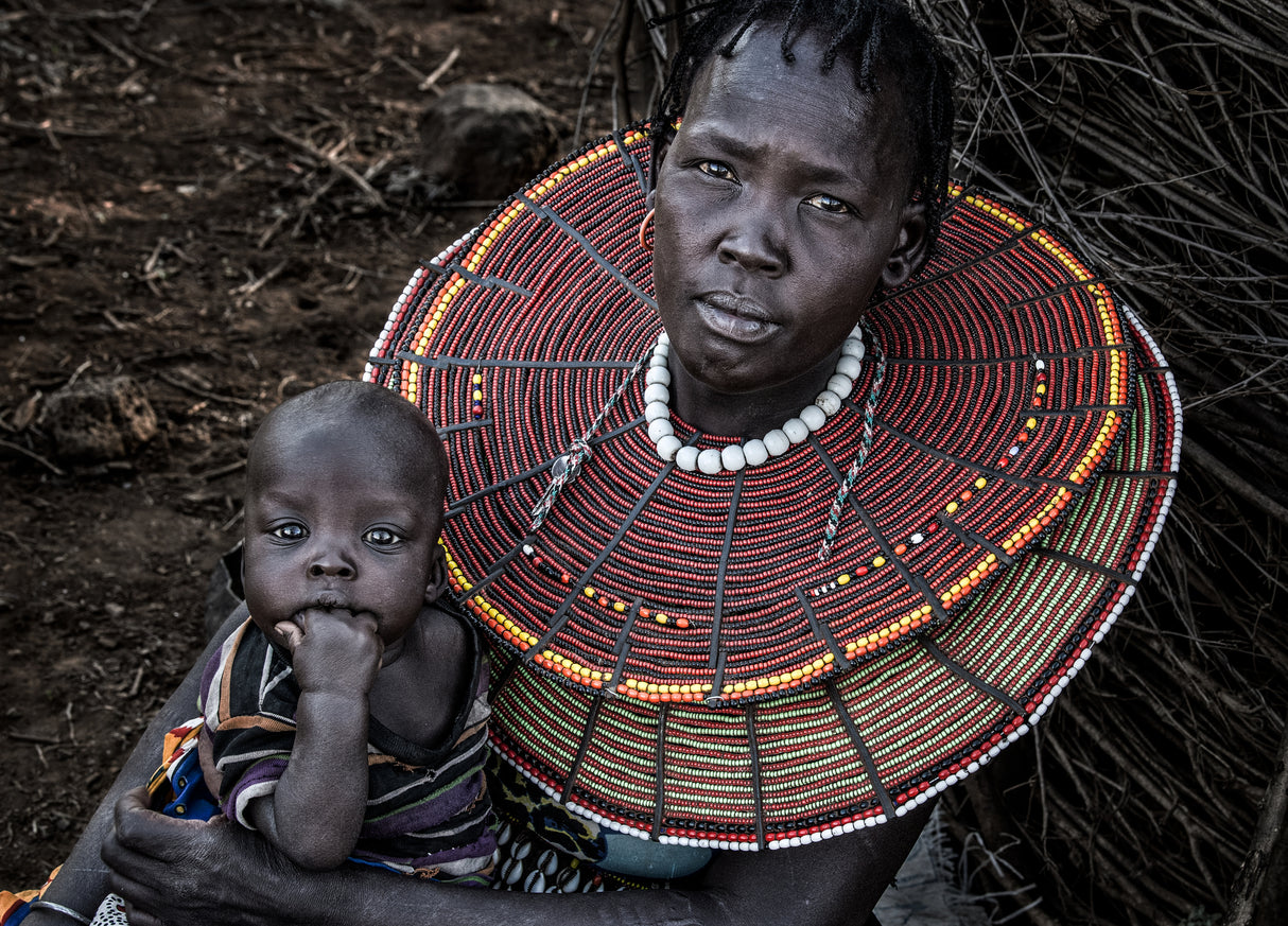 Pokot tribe woman and her child -Kenya Poster och Canvastavla