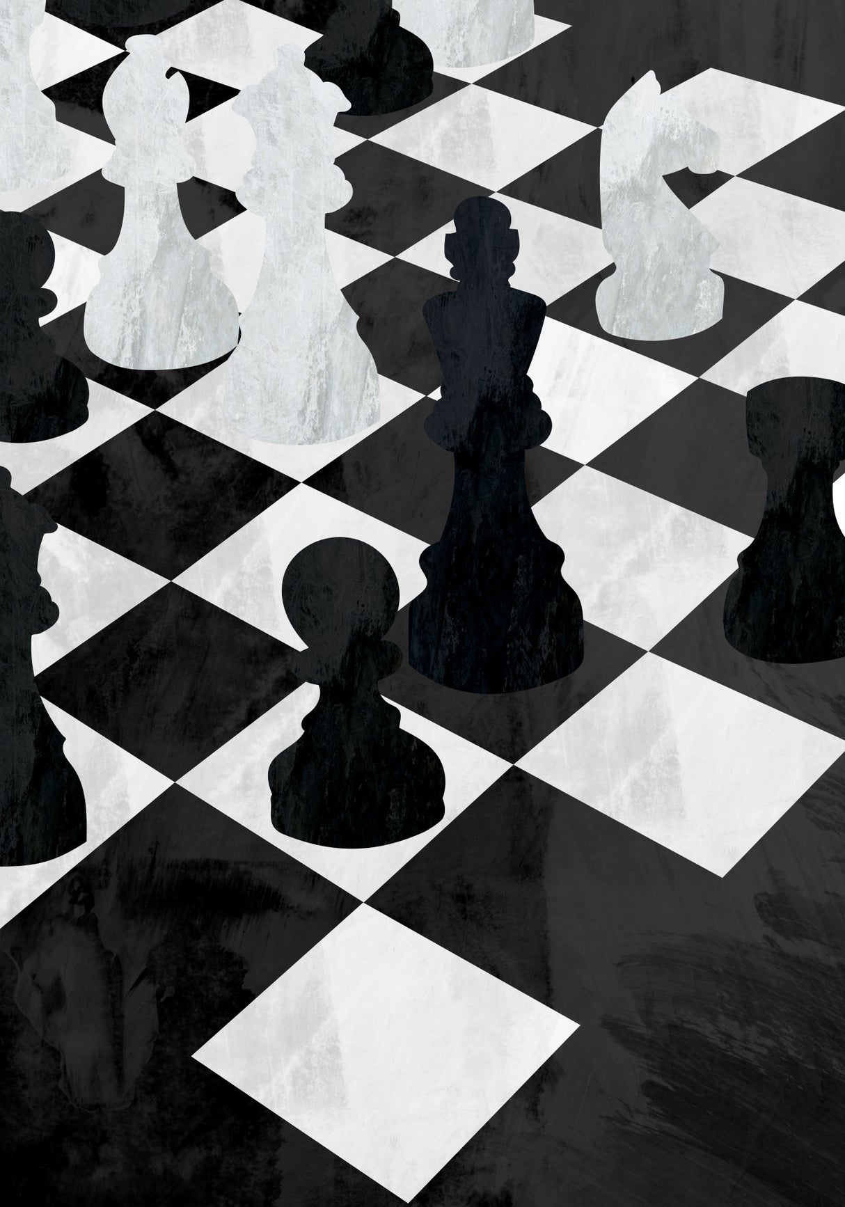Chess black and white Poster och Canvastavla