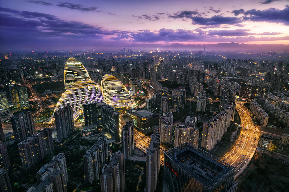 Nightscape of Beijing Poster och Canvastavla