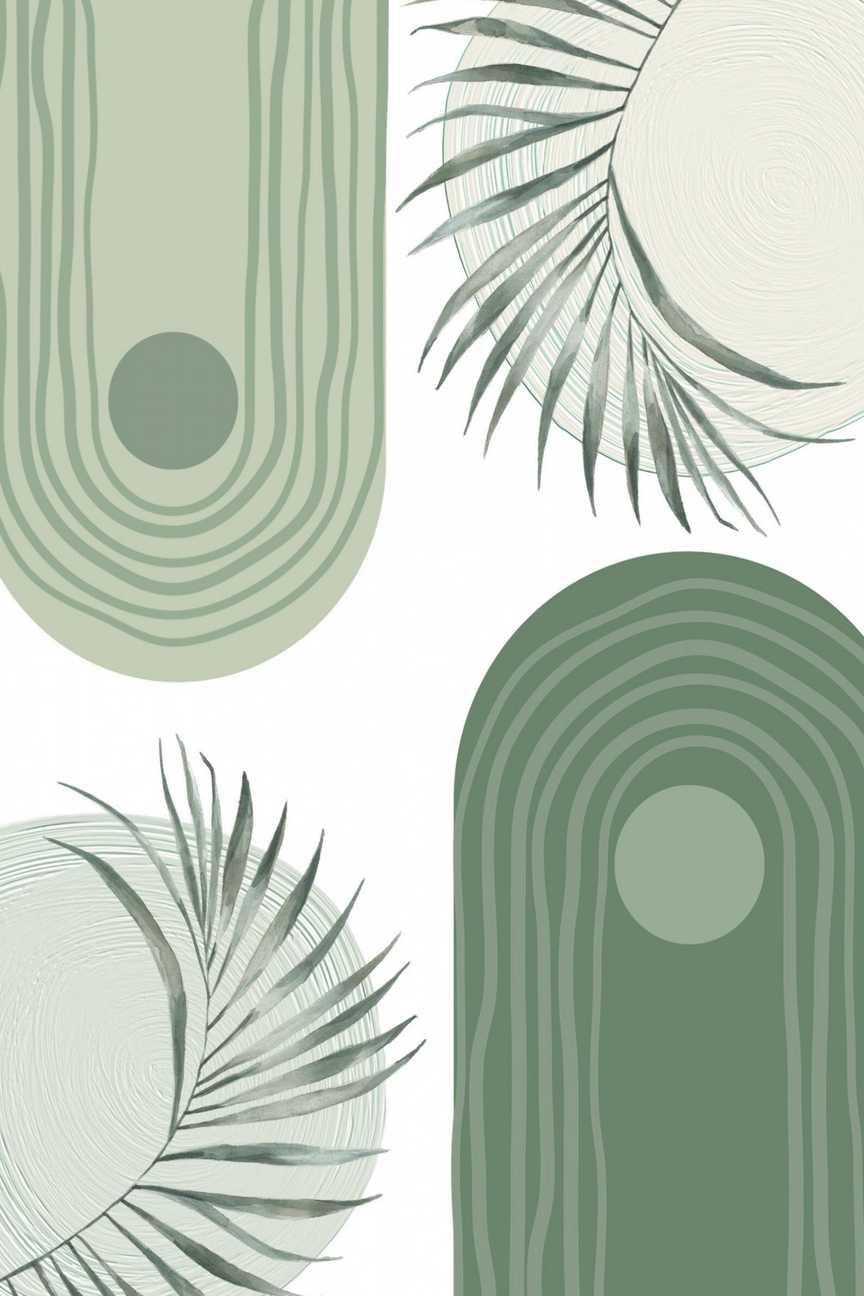Green Boho 3 Poster och Canvastavla