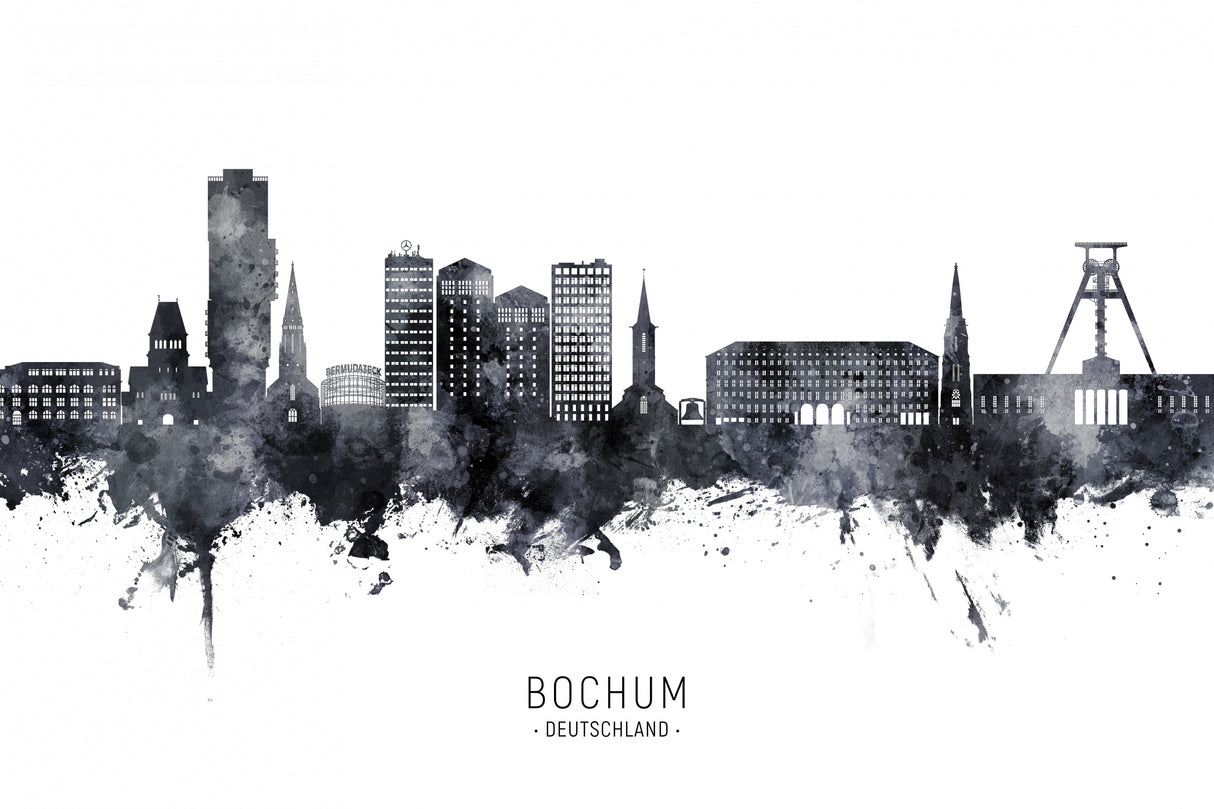 Bochum Germany Skyline Poster och Canvastavla