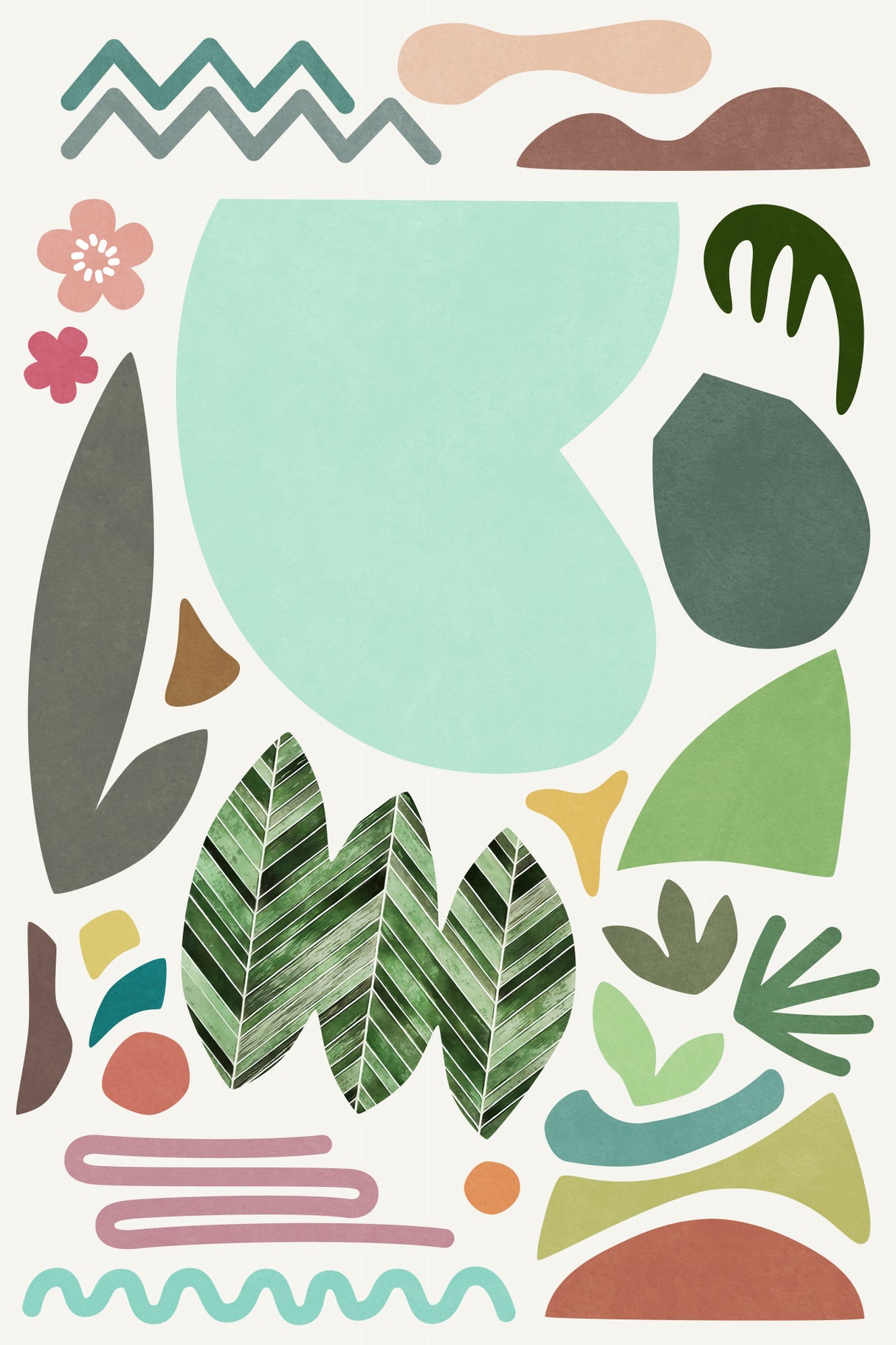 At the Lake Colors and Shapes Poster och Canvastavla