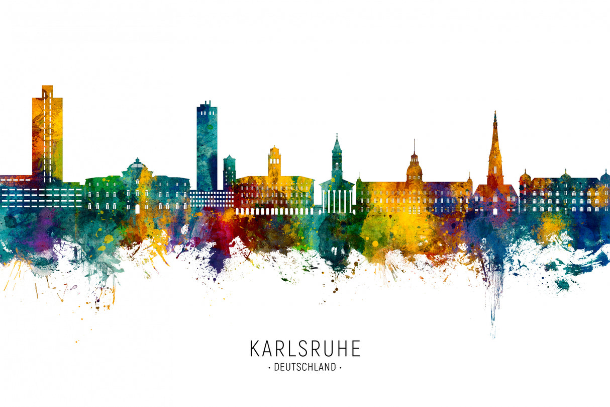 Karlsruhe Germany Skyline Poster och Canvastavla