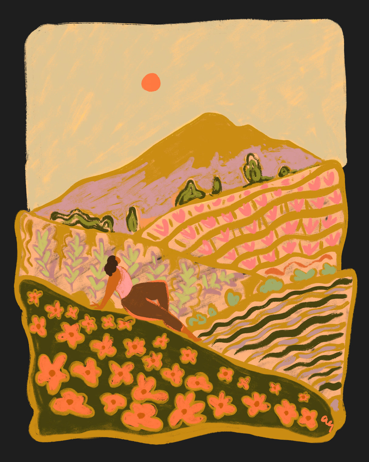 Field Of Flowers Poster och Canvastavla