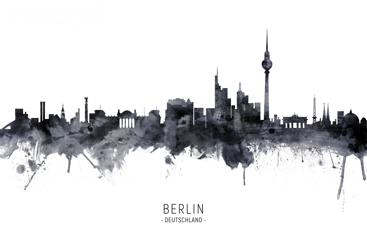 Berlin Germany Skyline Poster och Canvastavla