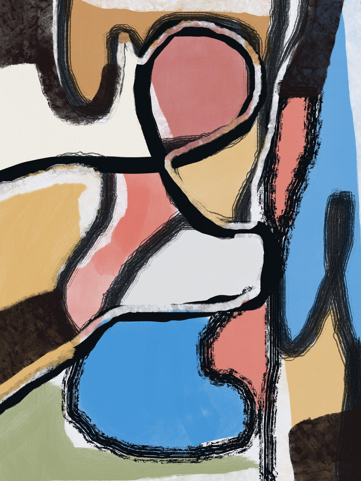 Textured Line and Color Poster och Canvastavla