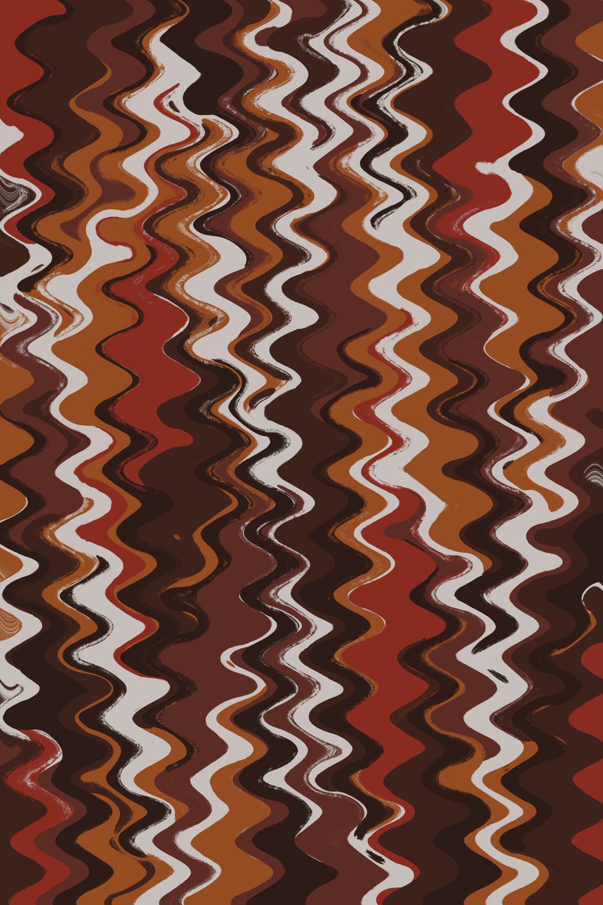 Red Earthy Waves Pattern Poster och Canvastavla