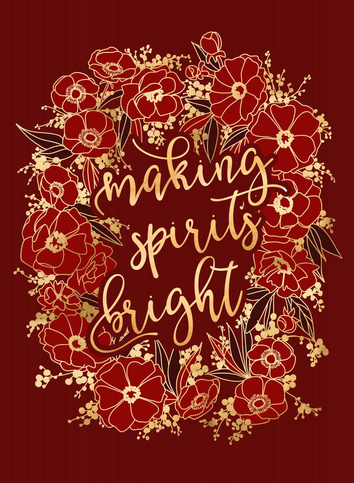 Making spirits bright - red Poster och Canvastavla