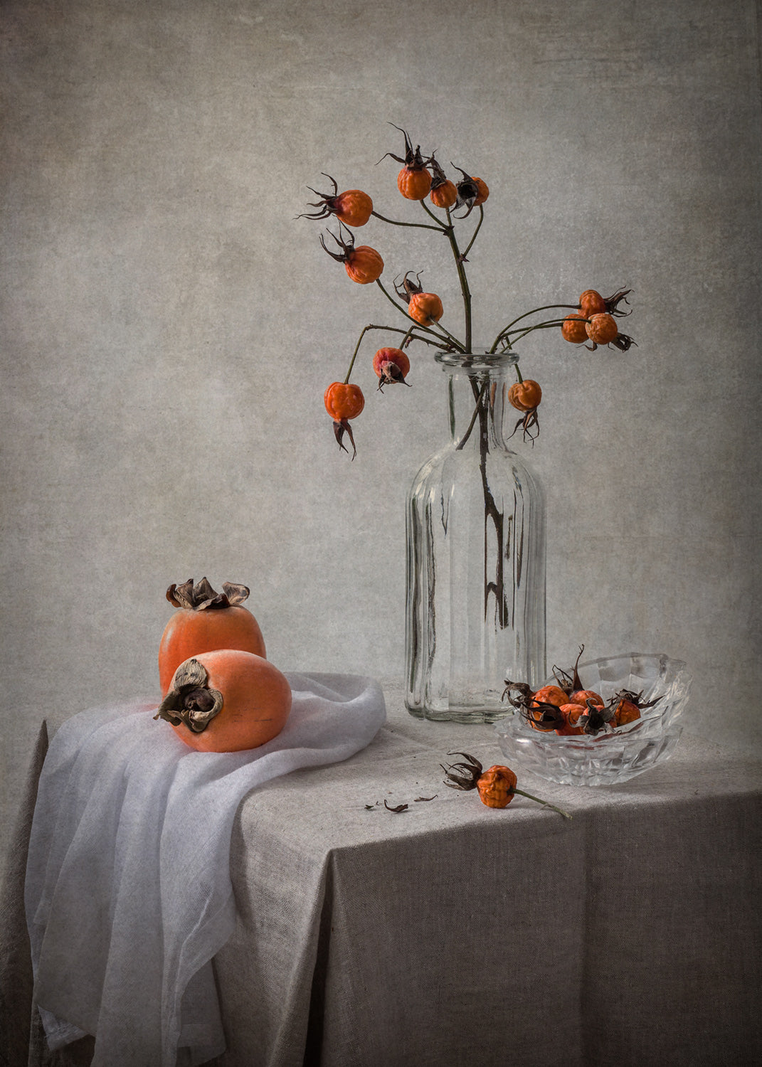 Rosehips and Persimmons Poster och Canvastavla