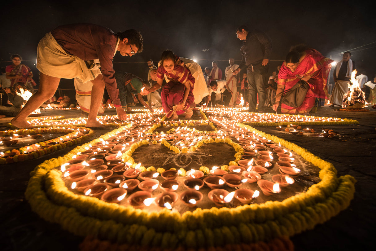 Dev Diwali Varanasi Poster och Canvastavla