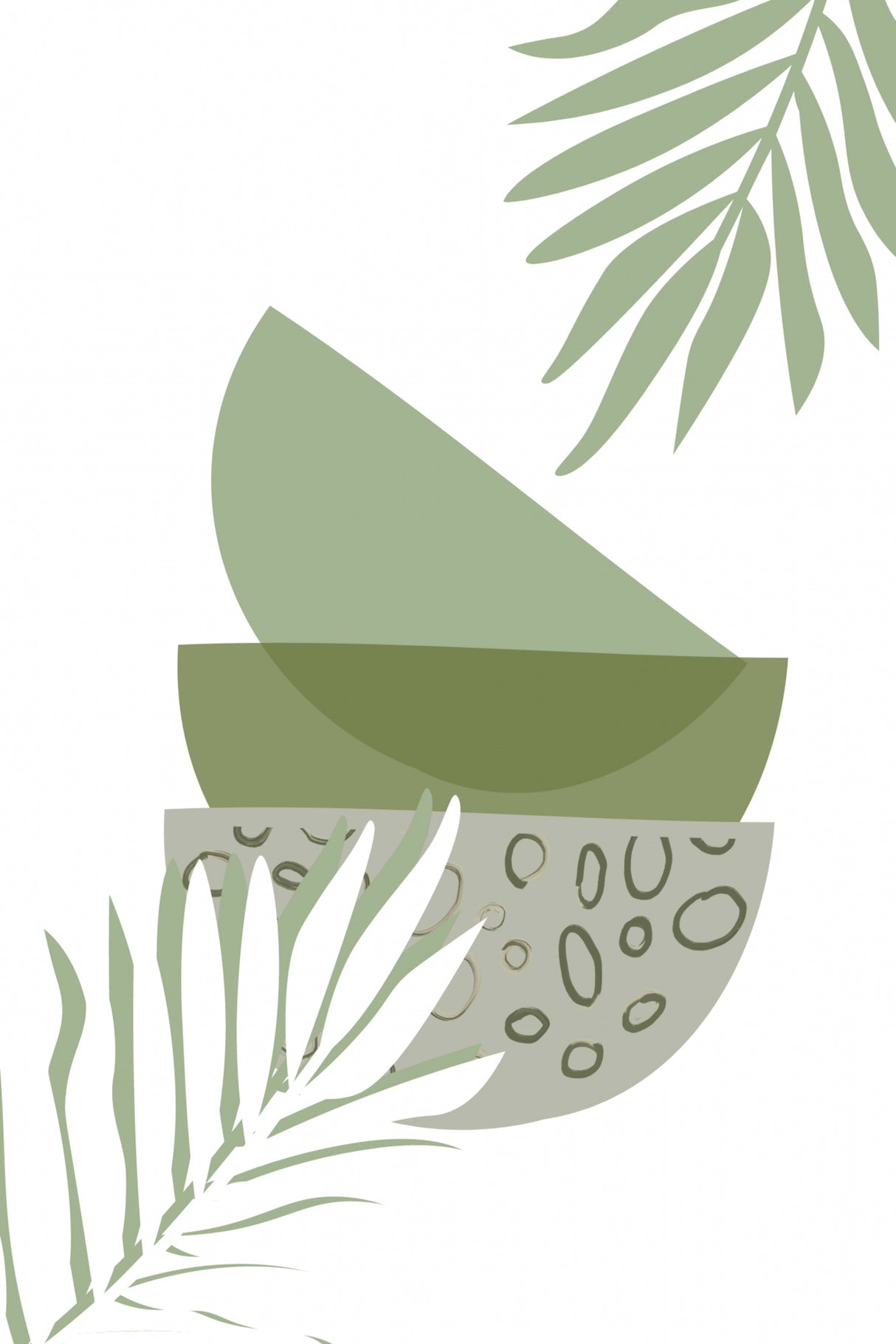 Boho Green Bowls Poster och Canvastavla