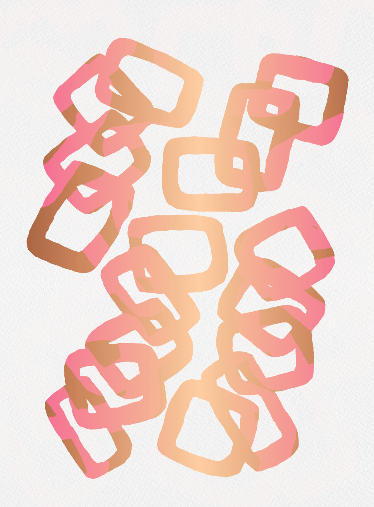Gold Pink Rectangle Chain Poster och Canvastavla