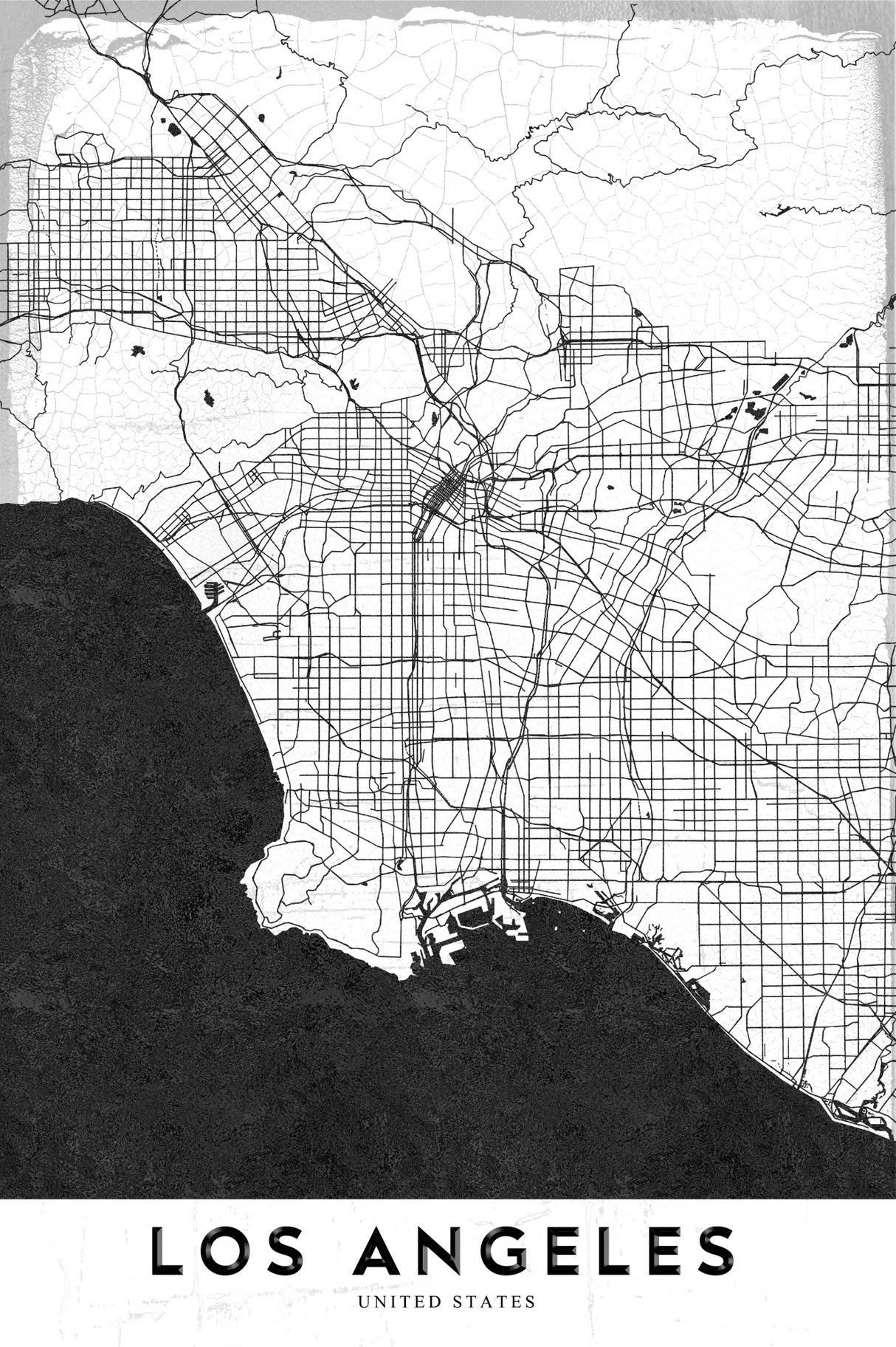 Los Angeles La Poster och Canvastavla