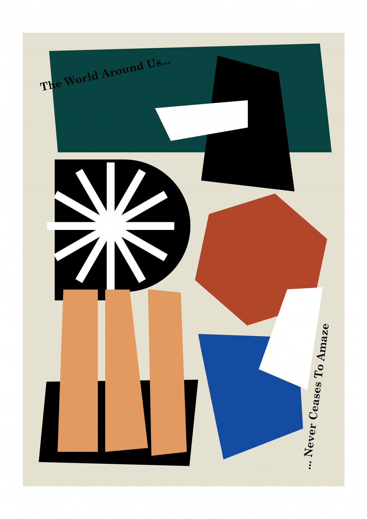 The World Around Us Greige Poster och Canvastavla