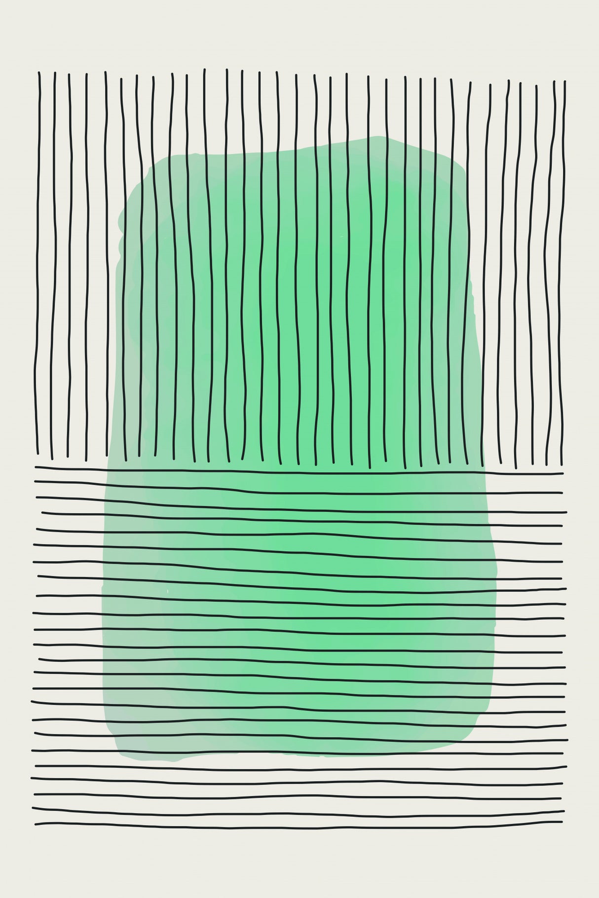 Pale Green Minimal Shapes Series #1 Poster och Canvastavla
