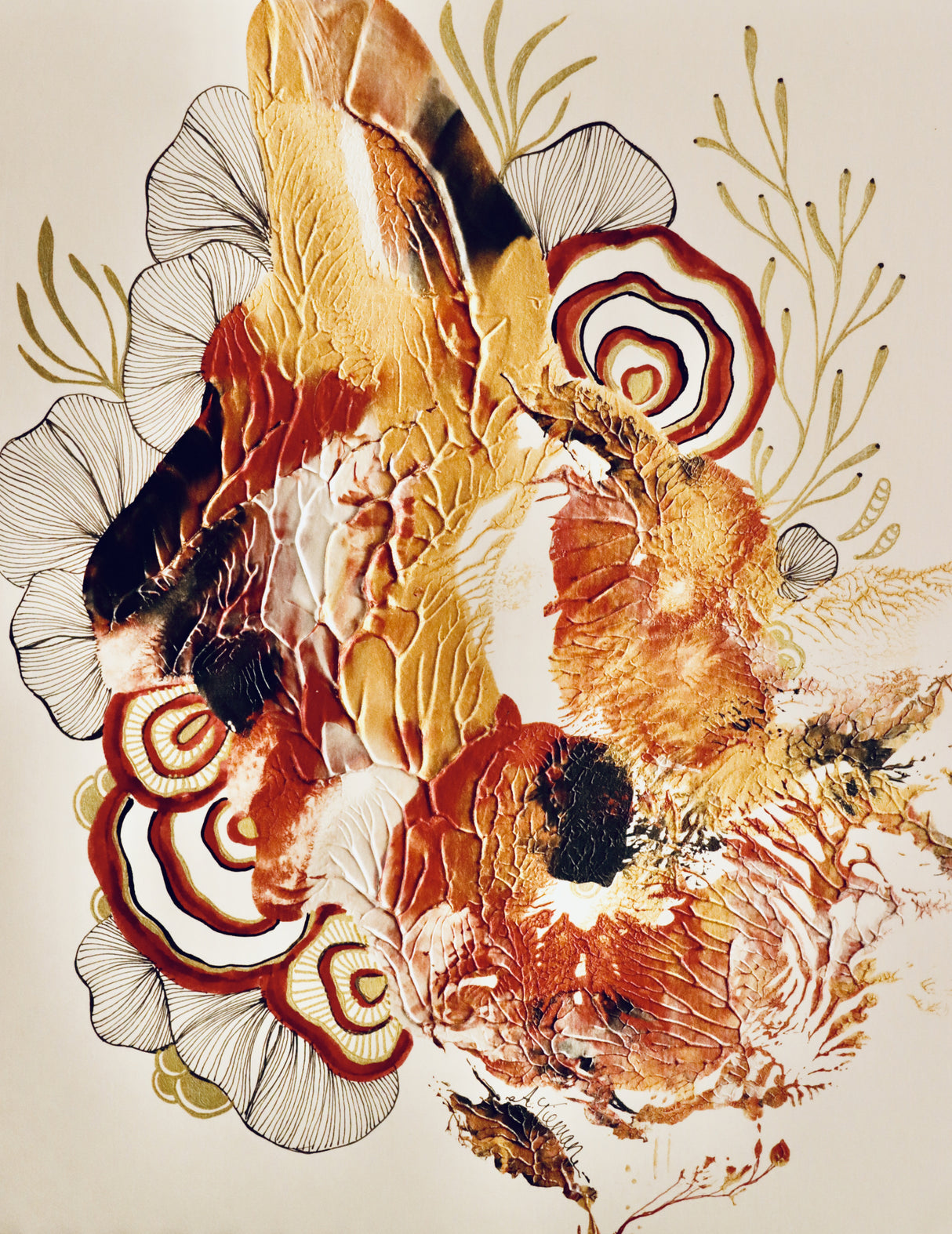 Textured Reef Koi Poster och Canvastavla