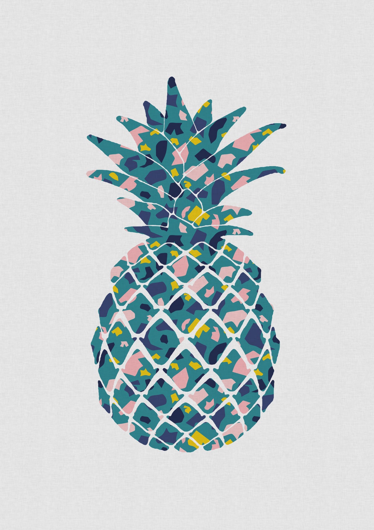 Teal Pineapple Poster och Canvastavla