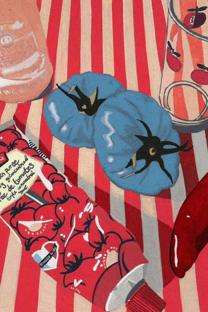 Blue Tomatoes Poster Kitchen poster eller kökstavla