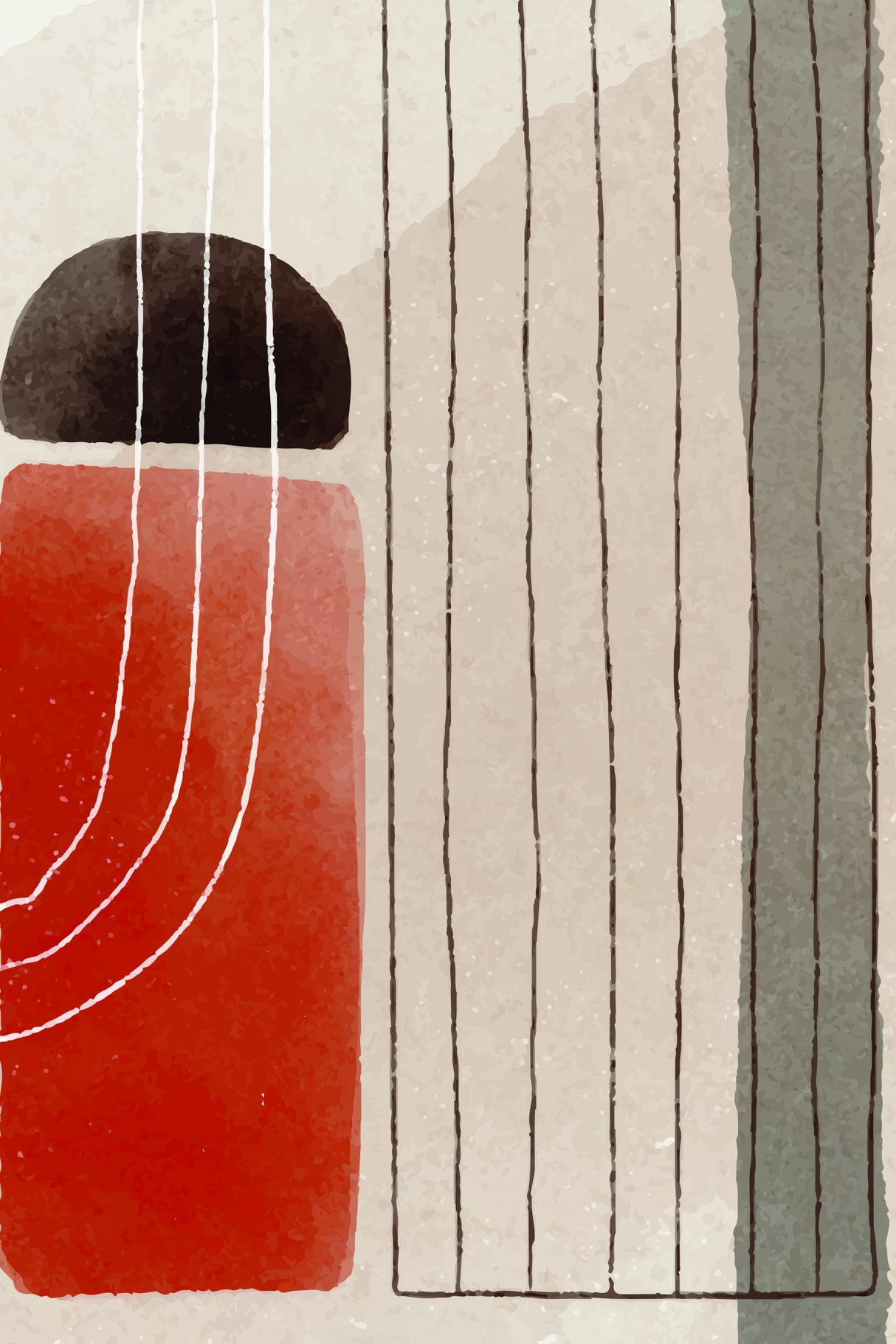 Orange Minimal Shapes #3 Poster och Canvastavla