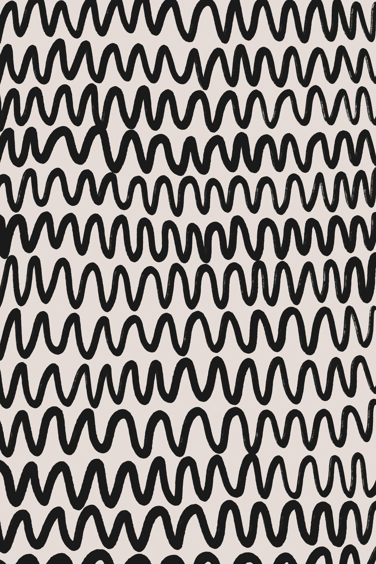 Thin Black Waves Pattern Poster och Canvastavla