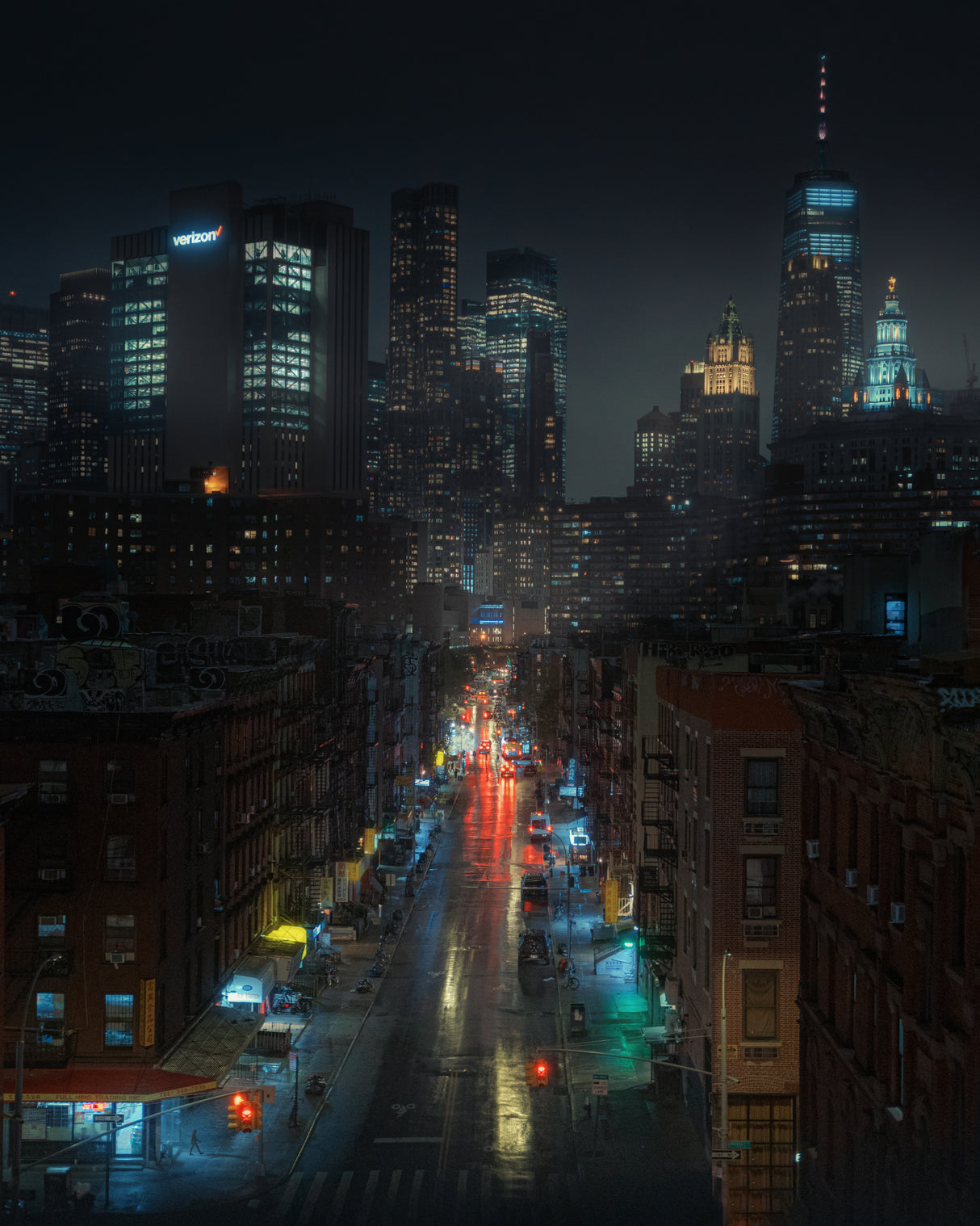 Manhattan Dark City Poster och Canvastavla
