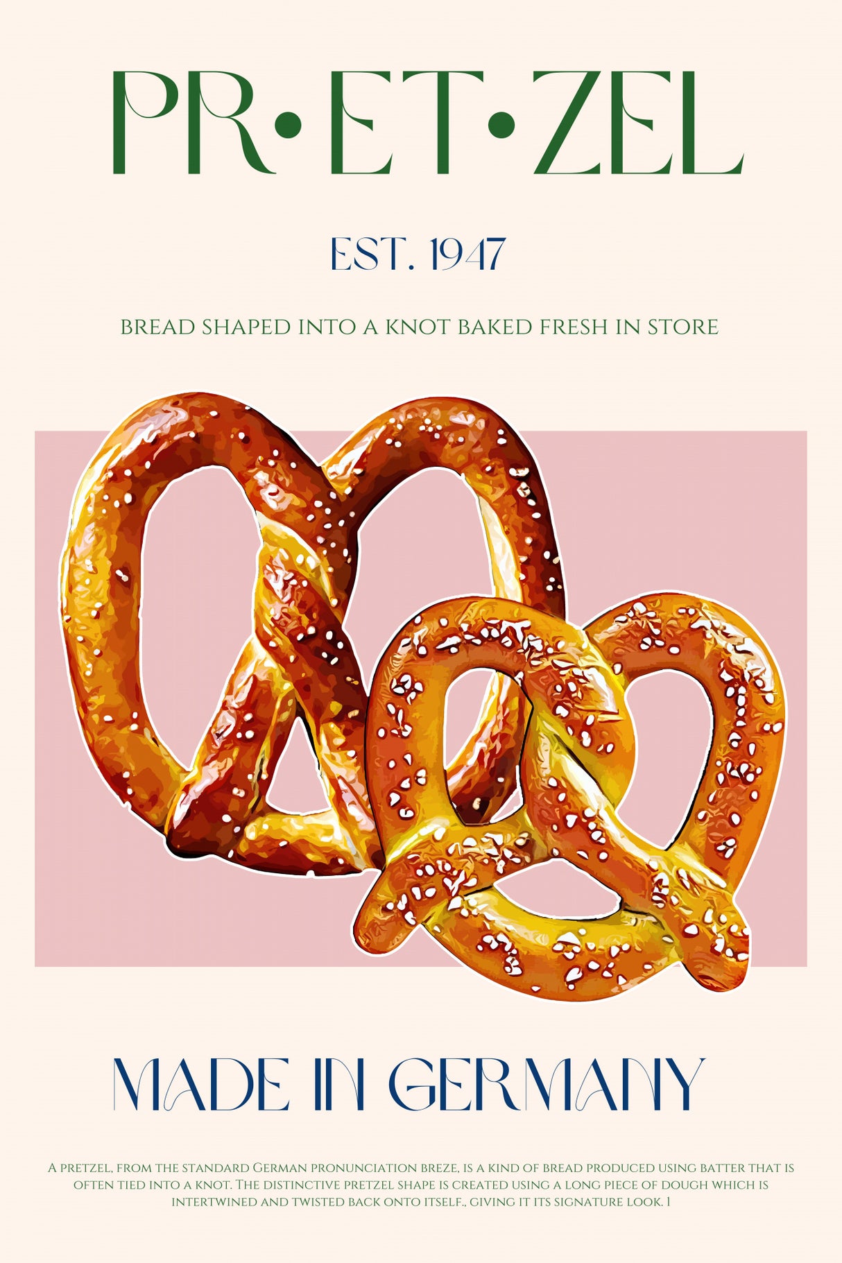 Pretzel Print Poster och Canvastavla