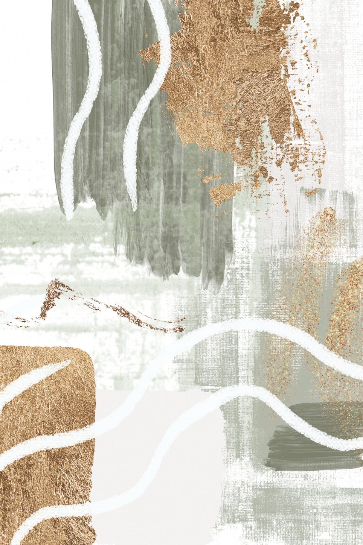 White Lines On Green 3 Poster och Canvastavla