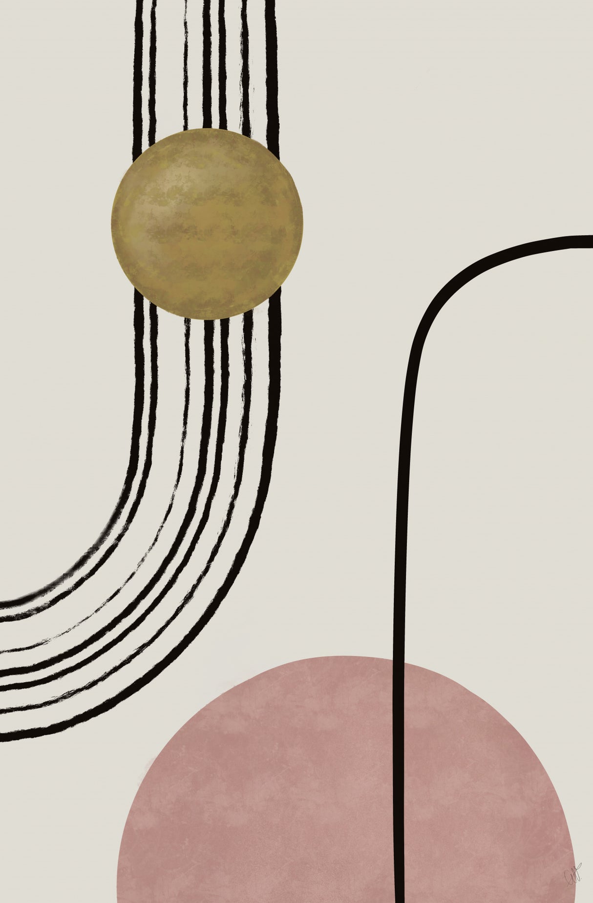 Abstract shapes & lines #2 Poster och Canvastavla