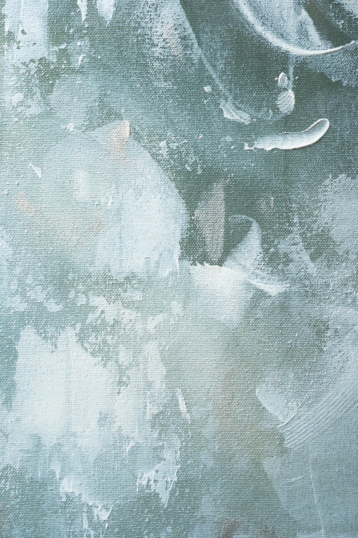 Green and White Acrylic No 3 Poster och Canvastavla