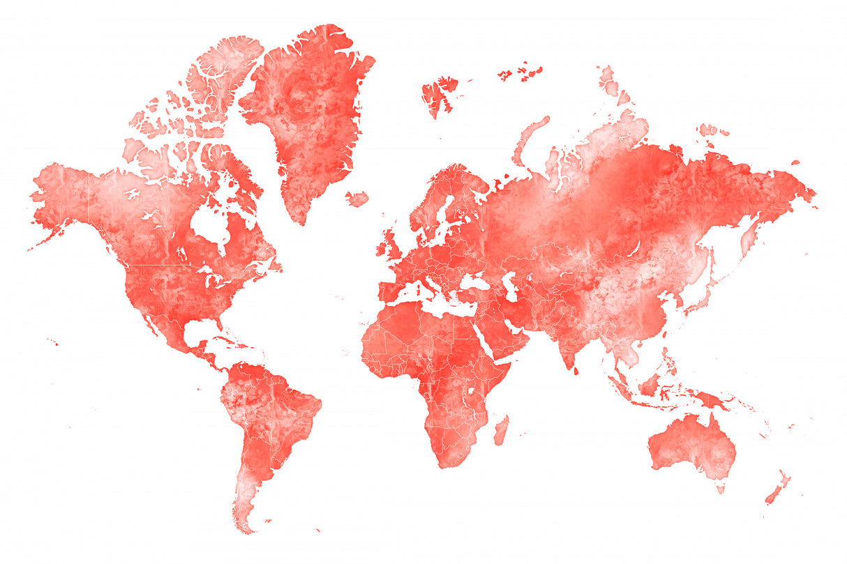 World map with outlined countries, Coralinah Poster och Canvastavla