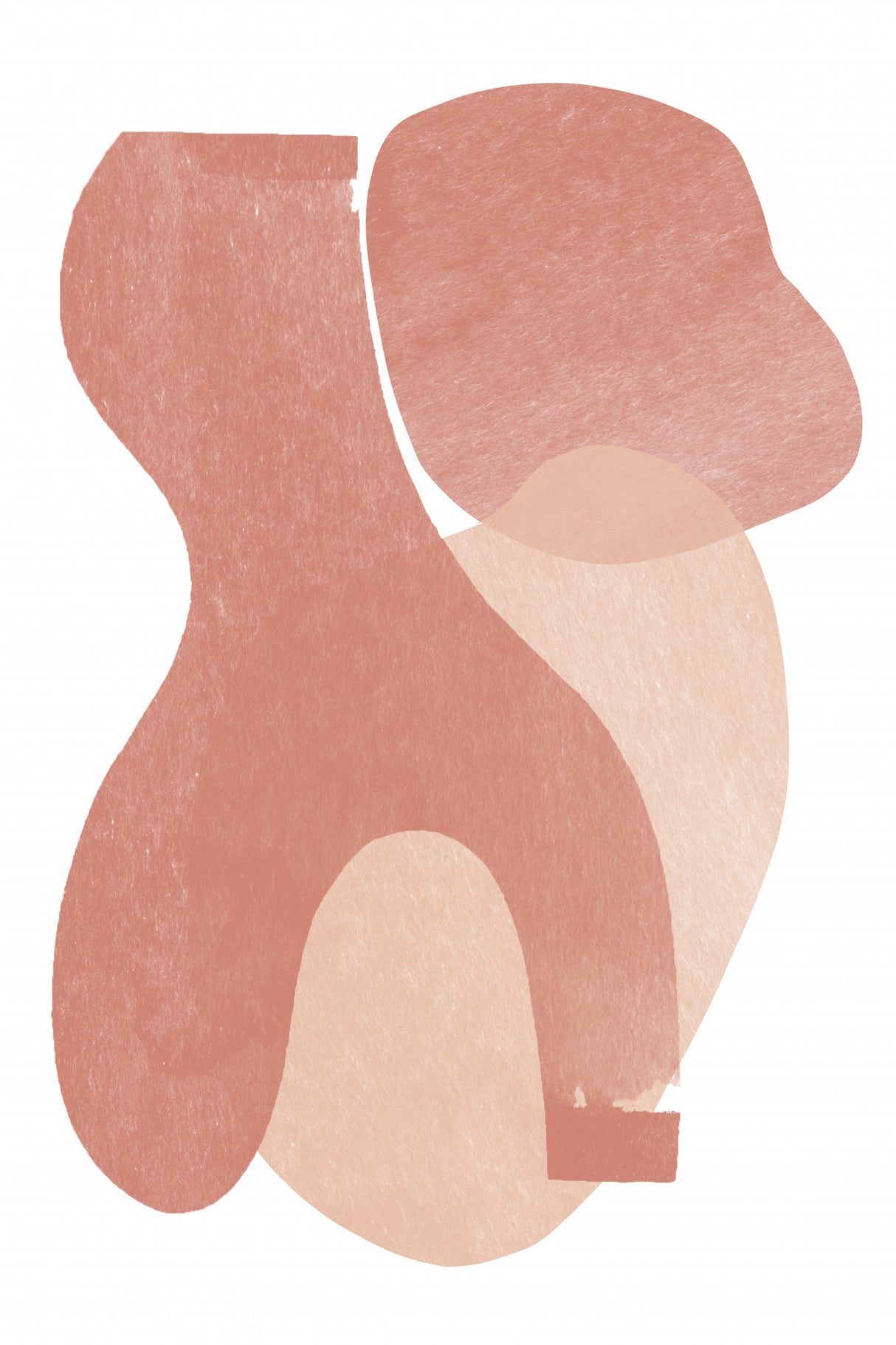 Peach Paper Cut Composition No.2 Poster och Canvastavla