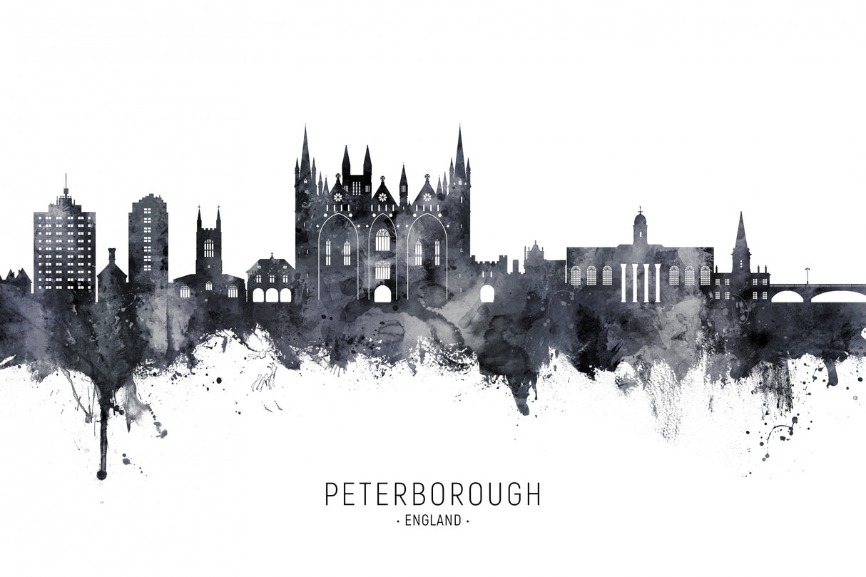 Peterborough England Skyline Poster och Canvastavla